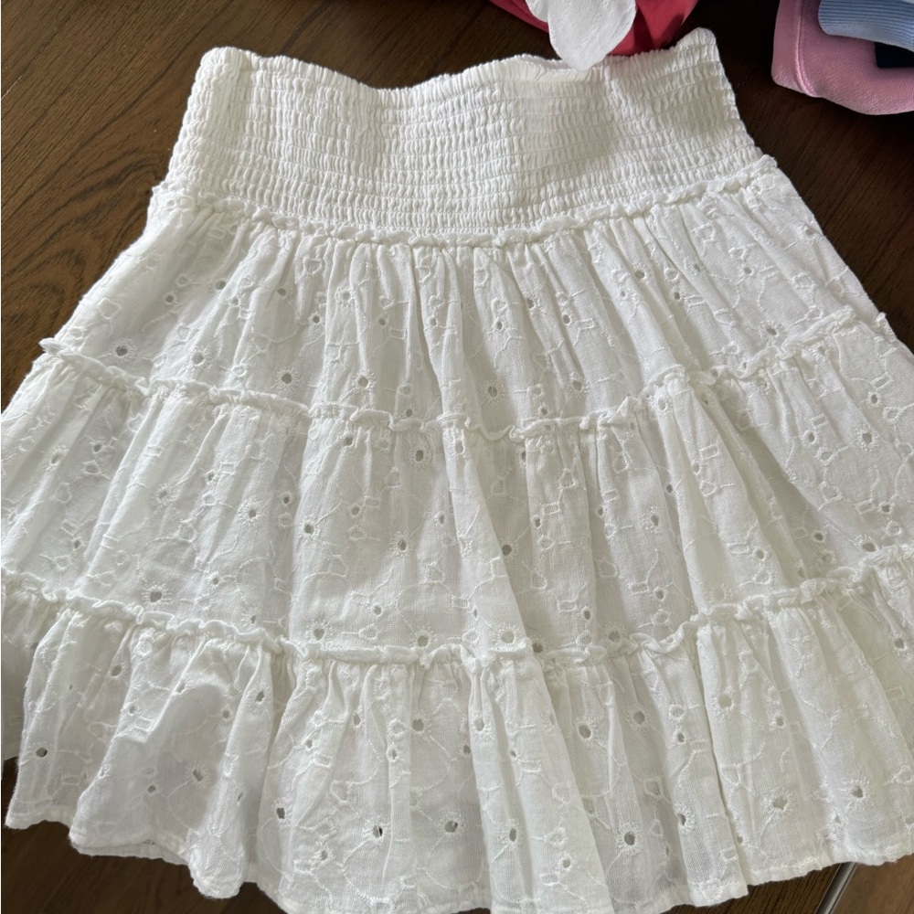 American Eagle Outfitters White Mini Skater Skirt